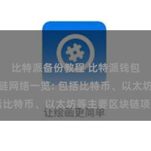 比特派备份教程 比特派钱包支持的区块链网络一览: 包括比特币、以太坊等主要区块链项目