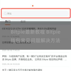 Bitpie最新教程 Bitpie钱包常见问题解决方法