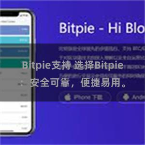 Bitpie支持 选择Bitpie：安全可靠，便捷易用。