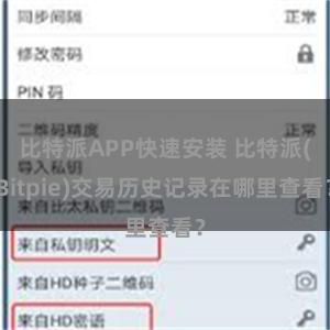 比特派APP快速安装 比特派(Bitpie)交易历史记录在哪里查看？