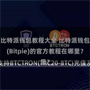 比特派钱包教程大全 比特派钱包(Bitpie)的官方教程在哪里？