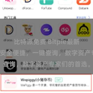比特派免费 Bitpie最新版APP发布：安全便捷，一键查询，数字资产专家们的首选。