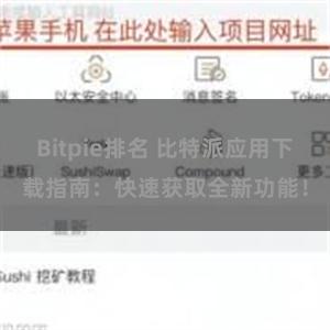 Bitpie排名 比特派应用下载指南：快速获取全新功能！