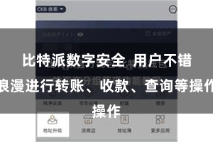 比特派数字安全  用户不错浪漫进行转账、收款、查询等操作